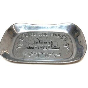 Wilton Armetale Bless This House Decorative Tray 10.75"x7" Rectangular Made In U